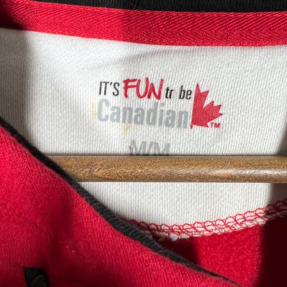 Fun to Be Canadian Quarter Zip Pullover Sweatshirt CANADA Spellout - M - Picture 5 of 5